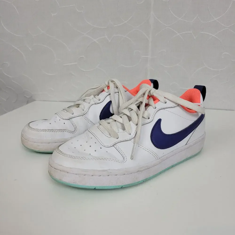 Nike Court Borough Low 2 Kids Sneakers Size 7.5 White All Day Play BQ5448-112